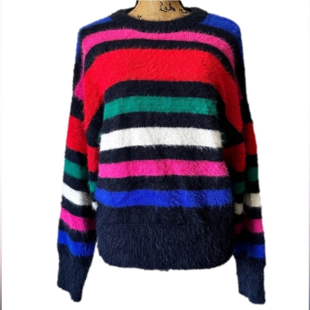 #20)  a new day multi color strapped soft sweater medium excellent condition